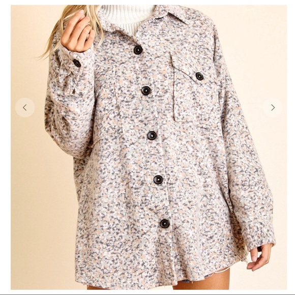 Boyfriend Stylish Multi Speckle Oversized Jacket - Picture 5 of 5